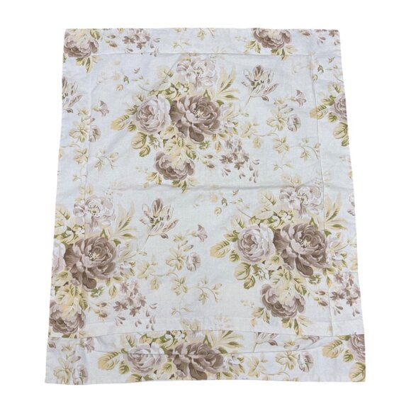 Pottery Barn "Rustic Roses Ivory/Brown" Linen Blend Standard Sham Set - Picture 6 of 9